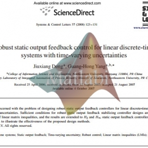 Robust static output feedback control for linear discrete-time systems with time-varying uncertainties