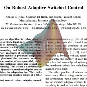 On Robust Adaptive Switched Control