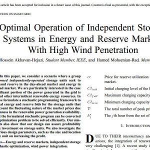 Optimal Operation of Independent Storage Systems in Energy and Reserve Markets With High Wind Penetration