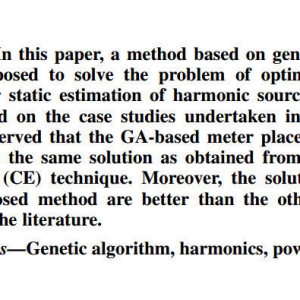 Genetic Algorithm-Based Meter Placement for Static Estimation of Harmonic Sources